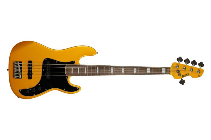Markbass MB GV 5 Gloxy Passive 5-String Electric Bass (Metallic Yellow, Rosewood Fingerboard)