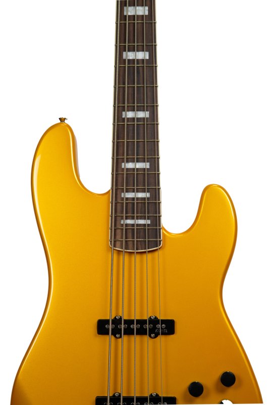 Markbass MB GV 5 Gloxy 5-String Electric Bass (Metallic Yellow, Rosewood Fingerboard)