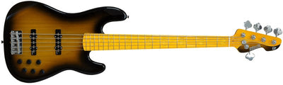 Markbass MB GV 5 Gloxy 5-String Electric Bass (Tobacco Sunburst, Maple Fingerboard)