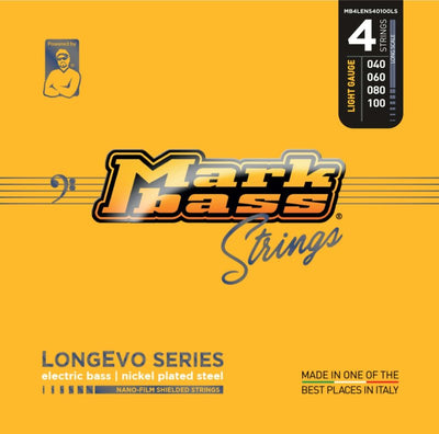 Markbass Longevo Series Nano-Film Nickel Plated Steel Bass Strings (4-String, 40-100)
