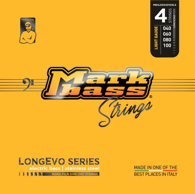 Markbass Longevo Series Nano-Film Stainless Steel Bass Strings (4-String, 40-100)