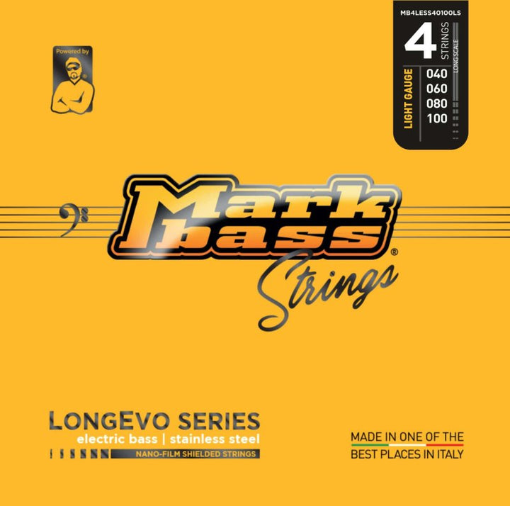 Markbass Longevo Series Nano-Film Stainless Steel Bass Strings (4-String, 40-100)