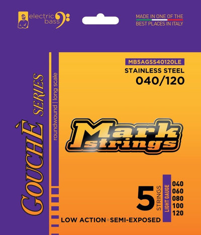 Markbass Gouchè Series Semi-Exposed Stainless Steel Bass Strings (5-String, 40-120)