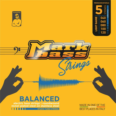 Markbass Balanced Series Nickel on Stainless Steel Bass Strings (5-String, 40-120)