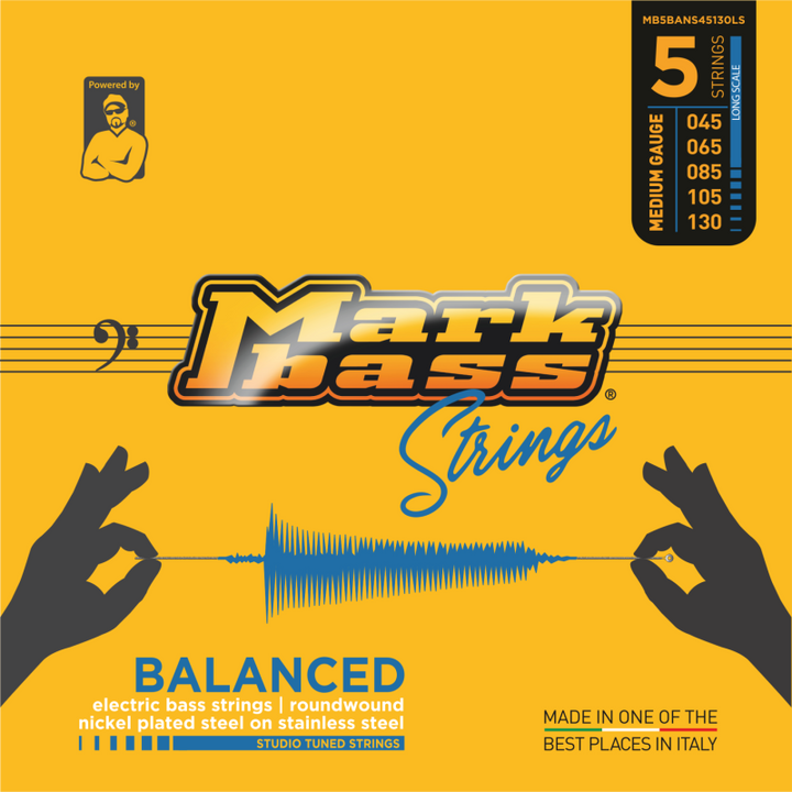 Markbass Balanced Series Nickel on Stainless Steel Bass Strings (5-String, 45-130)