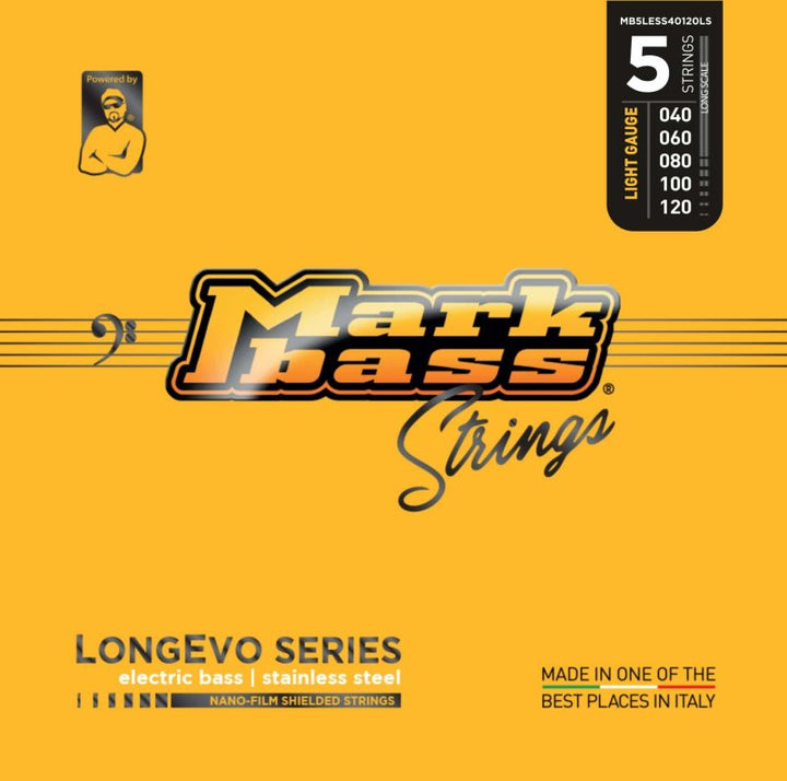 Markbass Longevo Series Nano-Film Stainless Steel Bass Strings (5-String, 40-120)