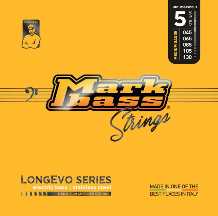 Markbass Longevo Series Nano-Film Stainless Steel Bass Strings (5-String, 45-130)