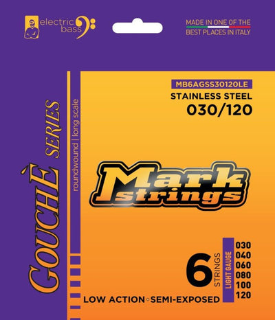 Markbass Gouchè Series Semi-Exposed Stainless Steel Bass Strings (6-String, 30-120)