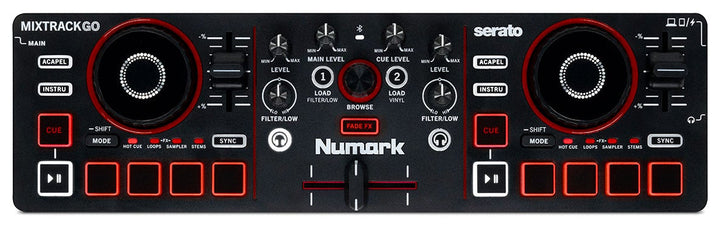 Numark Numark Mixtrack Go — Ultra-Portable 2-Deck DJ Controller with Stems Control