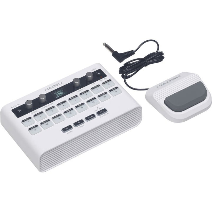 Medeli Portable 16-Pad Portable Rhythm Machine with USB MIDI and Audio, White