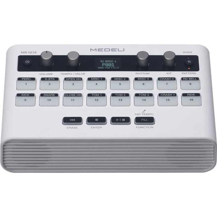 Medeli Portable 16-Pad Portable Rhythm Machine with USB MIDI and Audio, White