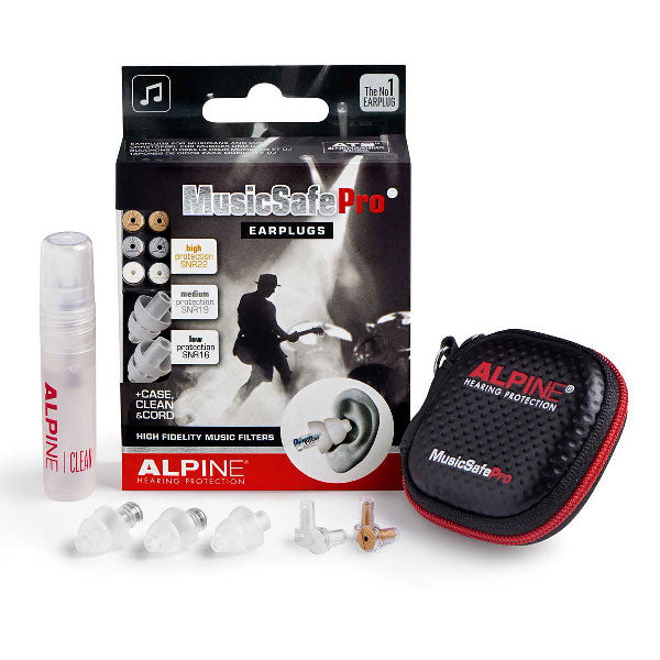 Alpine Alpine MusicSafe Pro Earplugs for Musicians with 3 Filter Sets (Transparent)