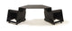 Argosy NOVA H10 Workstation with 2) 10ru racks, powder coated finish, mahogany base, casters