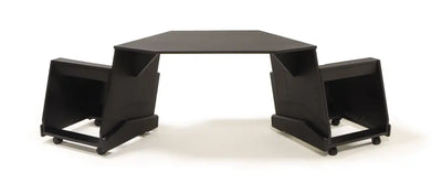 Argosy NOVA H10 Workstation with 2) 10ru racks, powder coated finish, mahogany base, casters