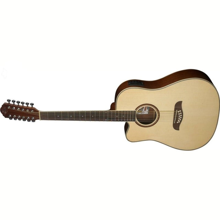 Oscar Schmidt OD312CE 12-String Dreadnought Cutaway Acoustic-Electric Guitar (Left-Handed, Natural)