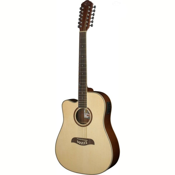 Oscar Schmidt OD312CE 12-String Dreadnought Cutaway Acoustic-Electric Guitar (Left-Handed, Natural)