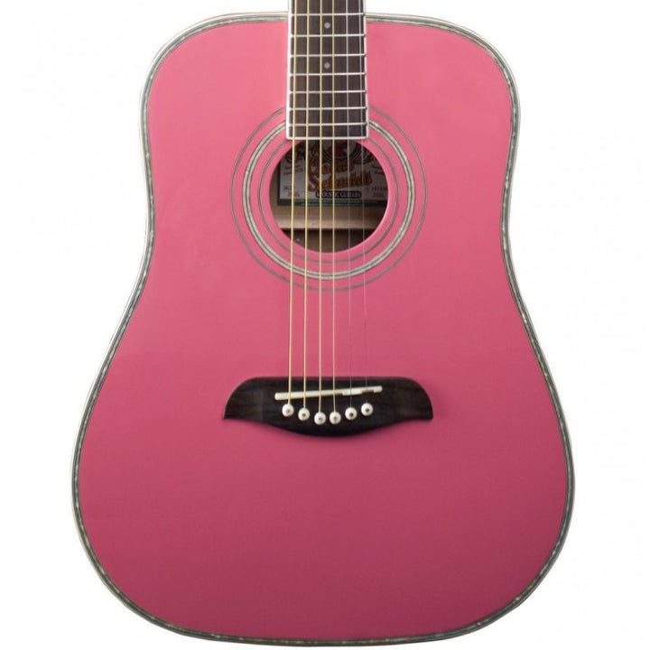 Oscar Schmidt OG1 3/4 Size Dreadnought Acoustic Guitar (Pink)