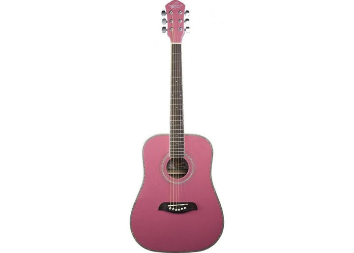 Oscar Schmidt OG1 3/4 Size Dreadnought Acoustic Guitar (Pink)