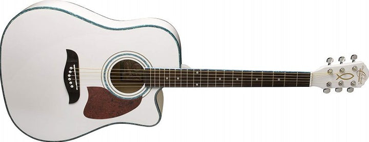 Oscar Schmidt OG2CE Dreadnought Cutaway Acoustic-Electric Guitar (White)
