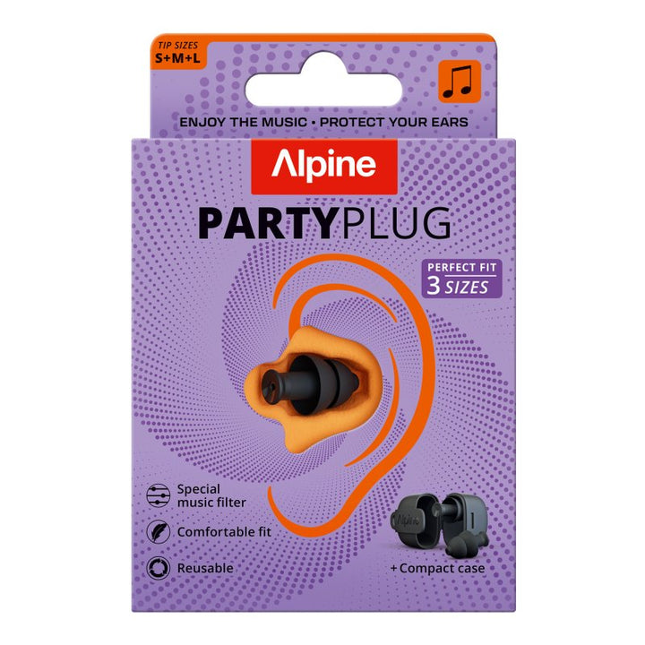 Alpine Alpine PartyPlug Earplugs for Concerts and Festivals (Black)