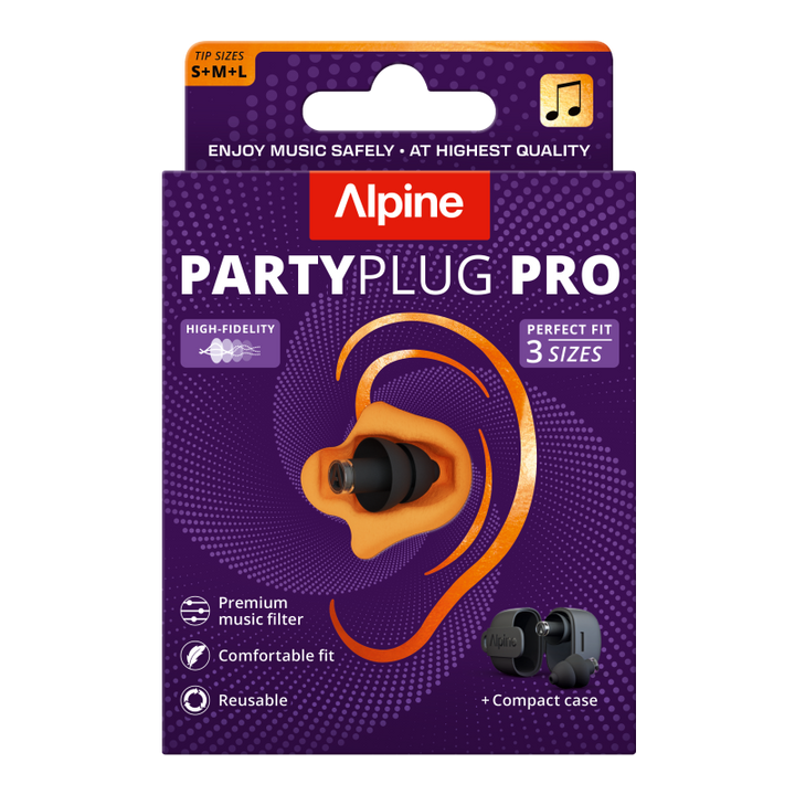 Alpine Alpine PartyPlug Pro Earplugs for Concerts and Festivals (Black)
