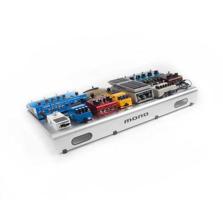 MONO Pedalboard Large with Pro Accessory Case 2.0 Bundle (Silver) - Pedal Boards