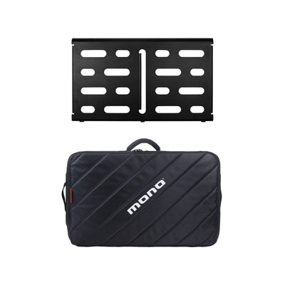 MONO Pedalboard Medium with Tour Accessory Case 2.0 Bundle (Black) - Pedal Boards