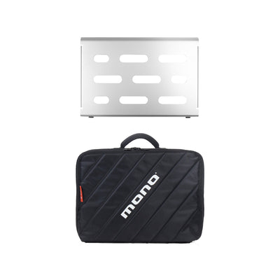 MONO Pedalboard Small with Club Accessory Case 2.0 Bundle (Silver) - Pedal Boards