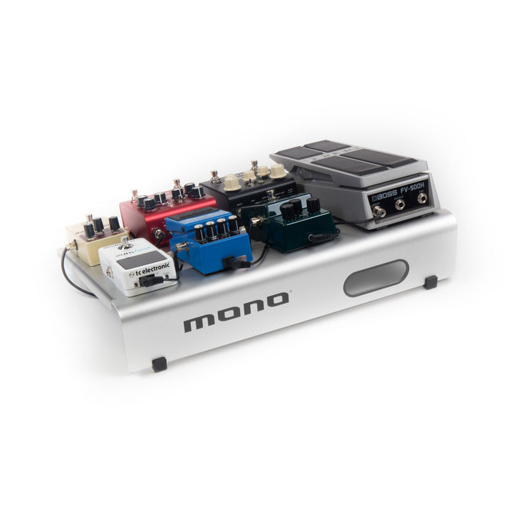 MONO Pedalboard Small with Club Accessory Case 2.0 Bundle (Silver) - Pedal Boards
