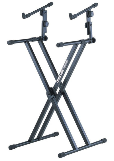 Quik Lok QL642 X-Style Double Brace Two-Tier Heavy Duty Keyboard Stand - Keyboard & Synthesizer Stands