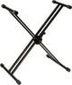 Quik Lok QL646BK X-Style Double Brace Single-Tier Heavy Duty Keyboard Stand - Keyboard & Synthesizer Stands