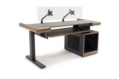 Argosy Radius Composer for 61 Keys, Straight Top, 1) Straight 10sp Base Rack, 1) Steel Leg, Bullnose Edge - Walnut Trim Upgrade
