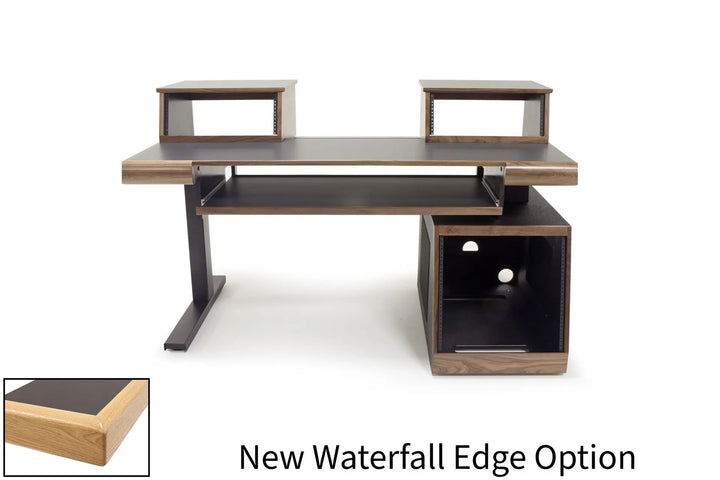Argosy Radius Composer for 61 Keys, Straight Top, 1) Slanted 10sp Base Rack, 1) Steel Leg, Waterfall Edge - Standard Trim