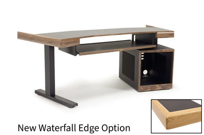 Argosy Radius Composer for 61 Keys, Splayed Top, 1) Straight 10sp Base Rack, 1) Steel Leg, Waterfall Edge - Standard Trim