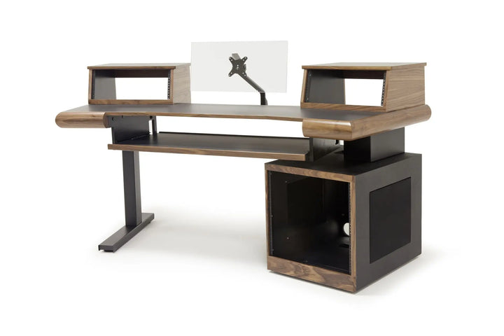 Argosy Radius Composer for 61 Keys, Splayed Top, 1) Straight 10sp Base Rack, 1) Steel Leg, Bullnose Edge - Walnut Trim Upgrade