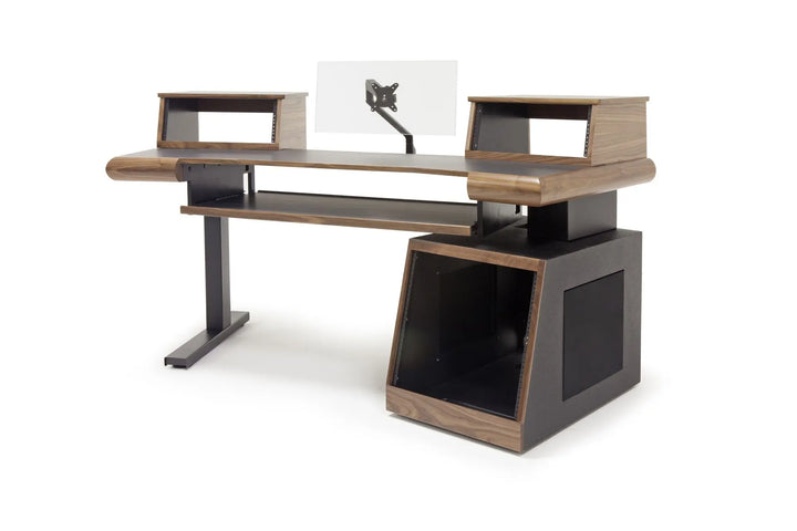 Argosy Radius Composer for 61 Keys, Splayed Top, 1) Slanted 10sp Base Rack, 1) Steel Leg, Bullnose Edge - Walnut Trim Upgrade