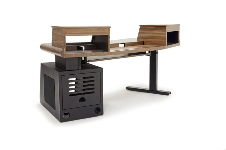 Argosy Radius Composer for 61 Keys, Splayed Top, 1) Slanted 10sp Base Rack, 1) Steel Leg, Bullnose Edge - Walnut Trim Upgrade