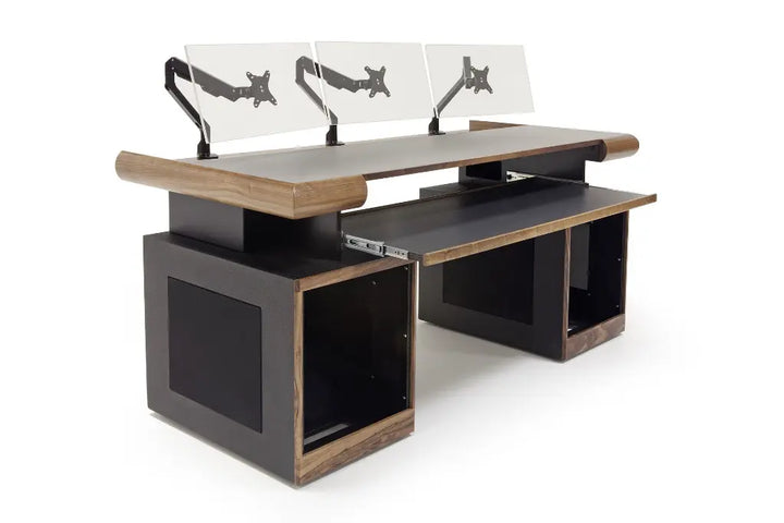 Argosy Radius Composer for 88 Keys, Straight Top, 2) Straight 10sp Base Racks, Bullnose Edge - Walnut Trim Upgrade