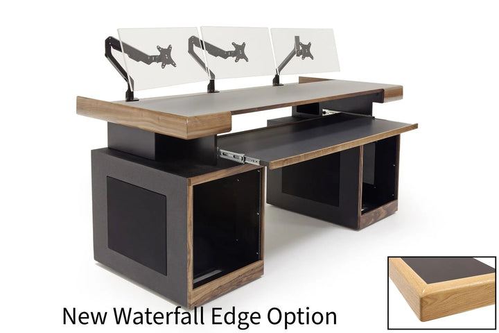 Argosy Radius Composer for 88 Keys, Straight Top, 2) Straight 10sp Base Racks, Waterfall Edge - Walnut Trim Upgrade