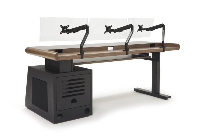 Argosy Radius Composer for 88 Keys, Straight Top, 1) Slanted 10sp Base Rack, 1) Steel Leg, Bullnose Edge - Walnut Trim Upgrade