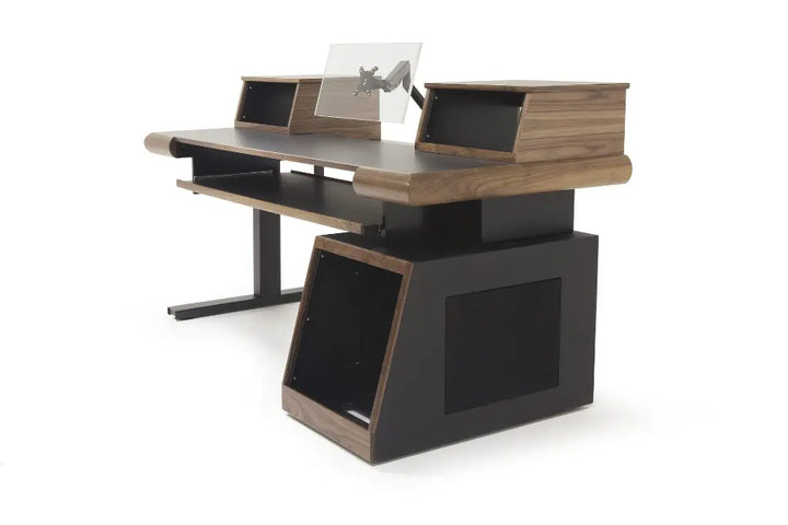 Argosy Radius Composer for 88 Keys, Straight Top, 1) Slanted 10sp Base Rack, 1) Steel Leg, Bullnose Edge - Walnut Trim Upgrade