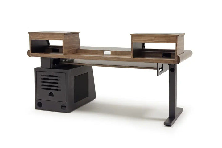 Argosy Radius Composer for 88 Keys, Straight Top, 1) Slanted 10sp Base Rack, 1) Steel Leg, Bullnose Edge - Walnut Trim Upgrade
