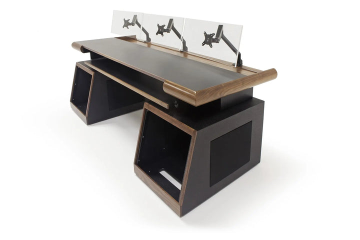 Argosy Radius Composer for 88 Keys, Straight Top, 2) Slanted 10sp Base Racks, Bullnose Edge - Walnut Trim Upgrade