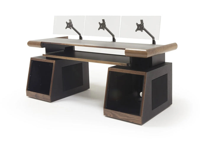 Argosy Radius Composer for 88 Keys, Straight Top, 2) Slanted 10sp Base Racks, Bullnose Edge - Walnut Trim Upgrade