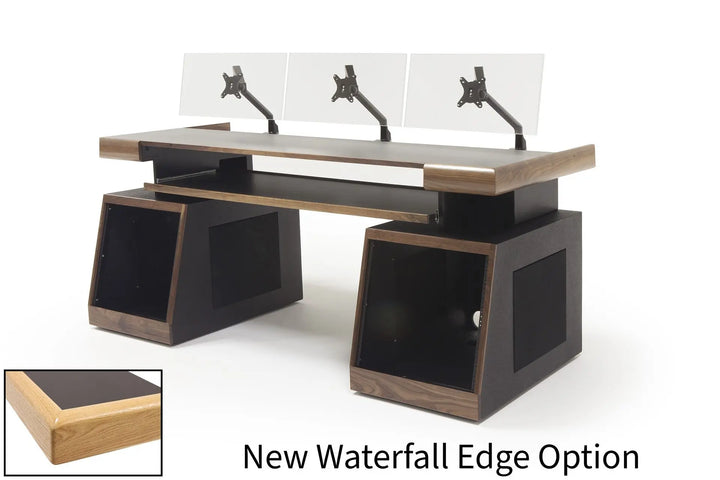 Argosy Radius Composer for 88 Keys, Straight Top, 2) Slanted 10sp Base Racks, Waterfall Edge - Walnut Trim Upgrade