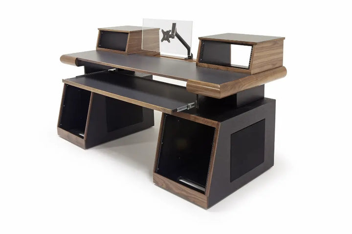 Argosy Radius Composer for 88 Keys, Straight Top, 2) Slanted 10sp Base Racks, Bullnose Edge - Walnut Trim Upgrade