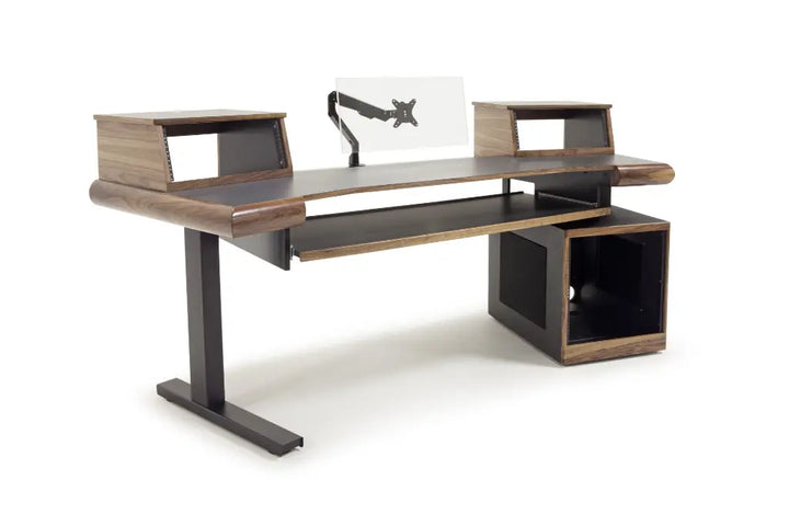 Argosy Radius Composer for 88 Keys, Splayed Top, 1) Straight 10sp Base Rack, 1) Steel Leg, Bullnose Edge - Walnut Trim Upgrade