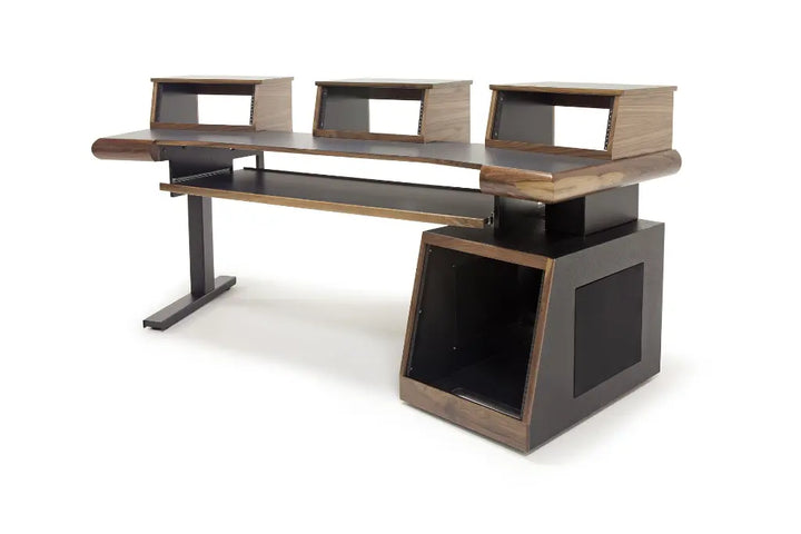 Argosy Radius Composer for 88 Keys, Splayed Top, 1) Slanted 10sp Base Rack, 1) Steel Leg, Bullnose Edge - Walnut Trim Upgrade