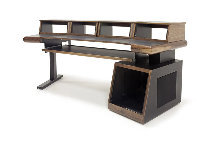 Argosy Radius Composer for 88 Keys, Splayed Top, 1) Slanted 10sp Base Rack, 1) Steel Leg, Bullnose Edge - Walnut Trim Upgrade
