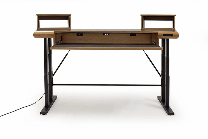 Argosy Radius Composer for 88 Keys, Splayed Top, Height Adjustable Steel Legs, Bullnose Edge - Walnut Trim Upgrade
